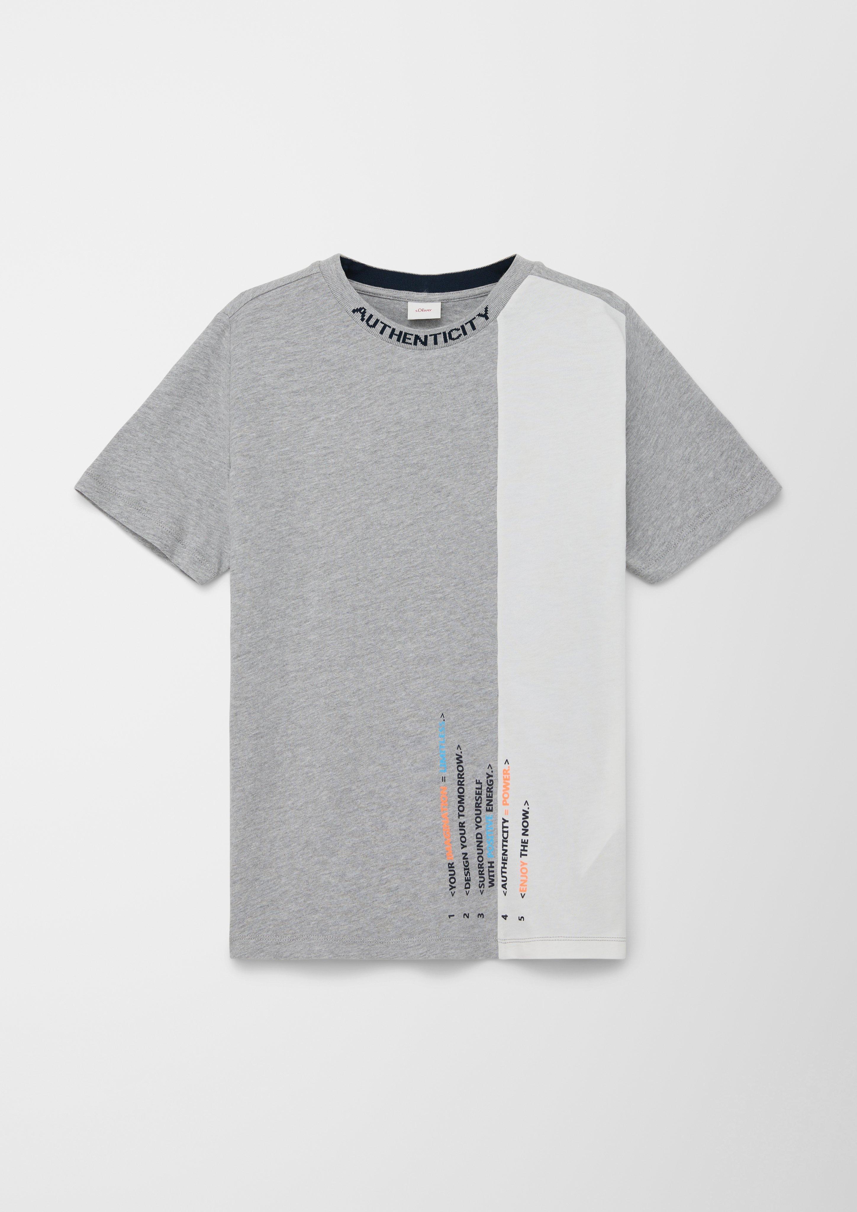 T-Shirt mit Intarsie  2128191-9400