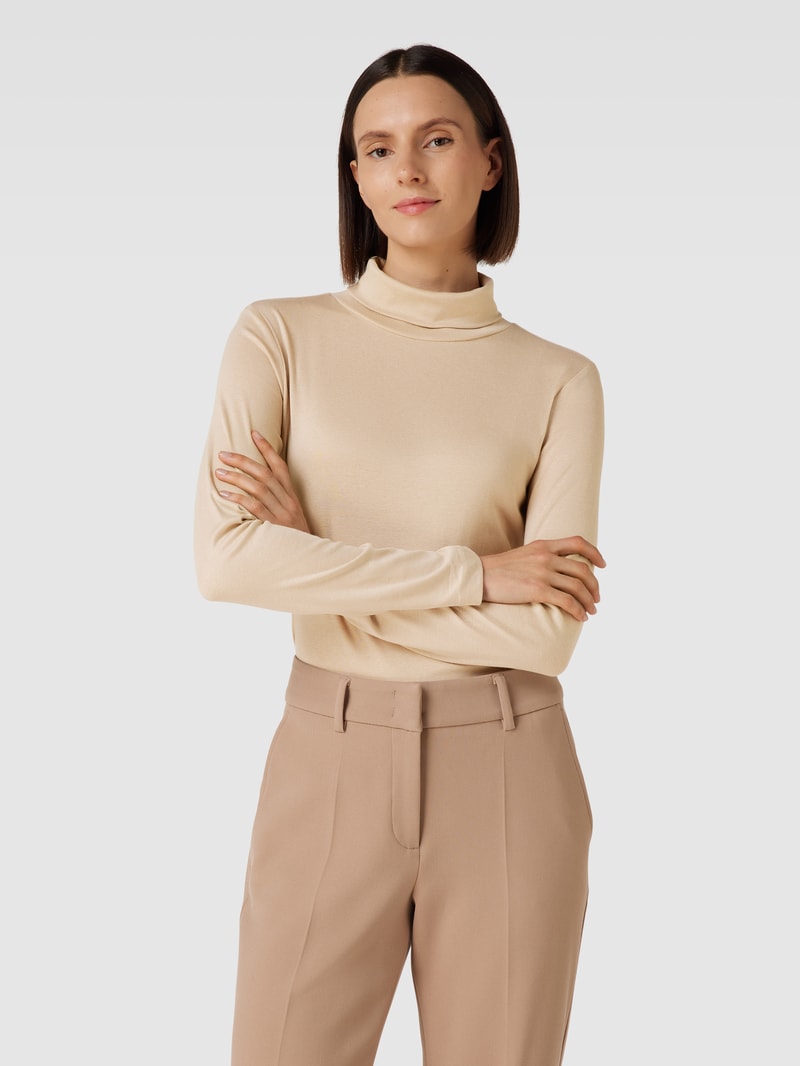 Longsleeve mit Rollkragen in beige