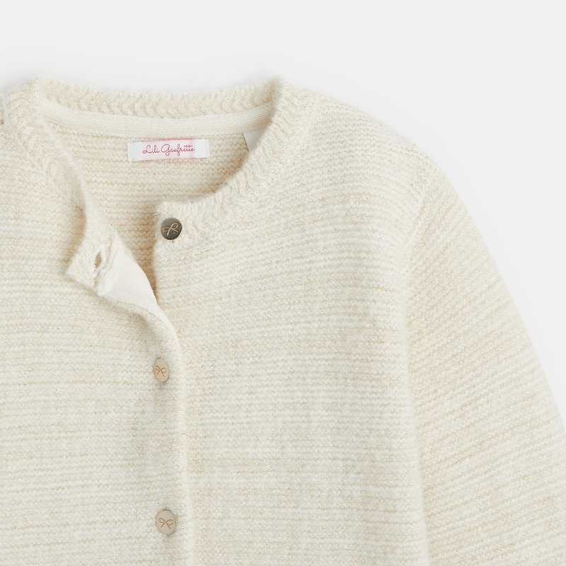Gilet en maille blanc fille Lili Gaufrette