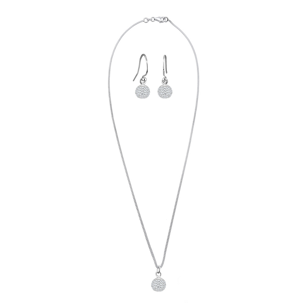 Elli Elli Ensemble de Bijoux Kugel Kristalle 925 Sterling Silber Bijoux
