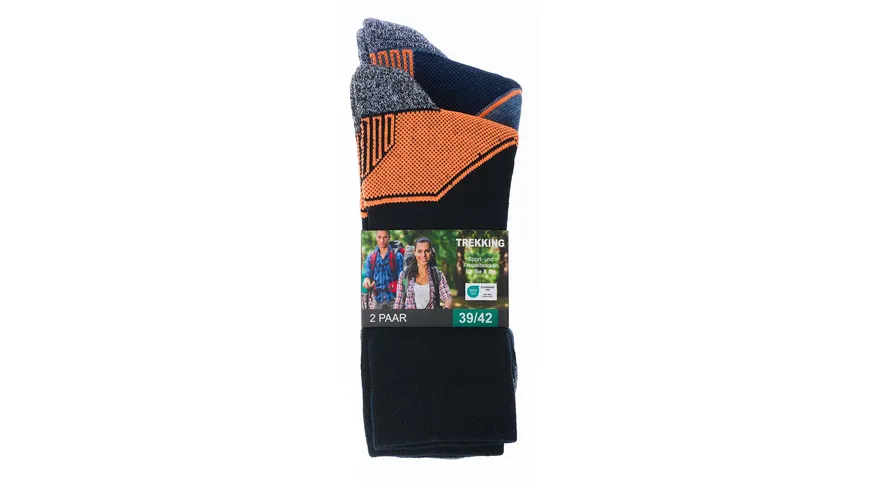 Unisex Sport- & Freizeitsocken Trekking 2er Pack navy/jeans