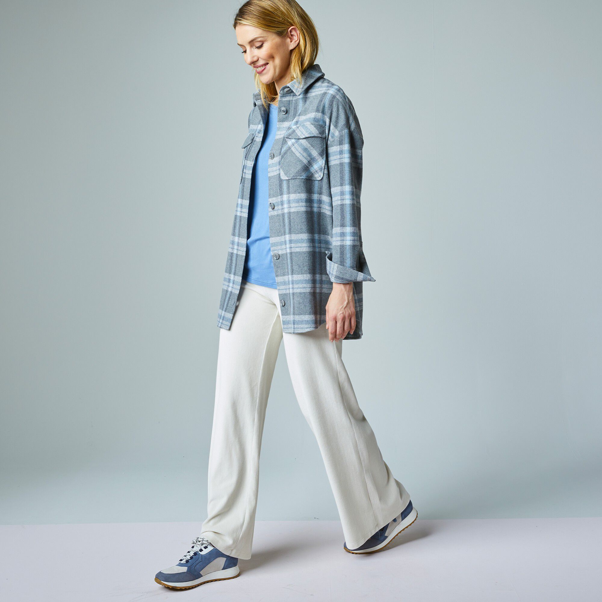 Veste surchemise oversize à carreaux