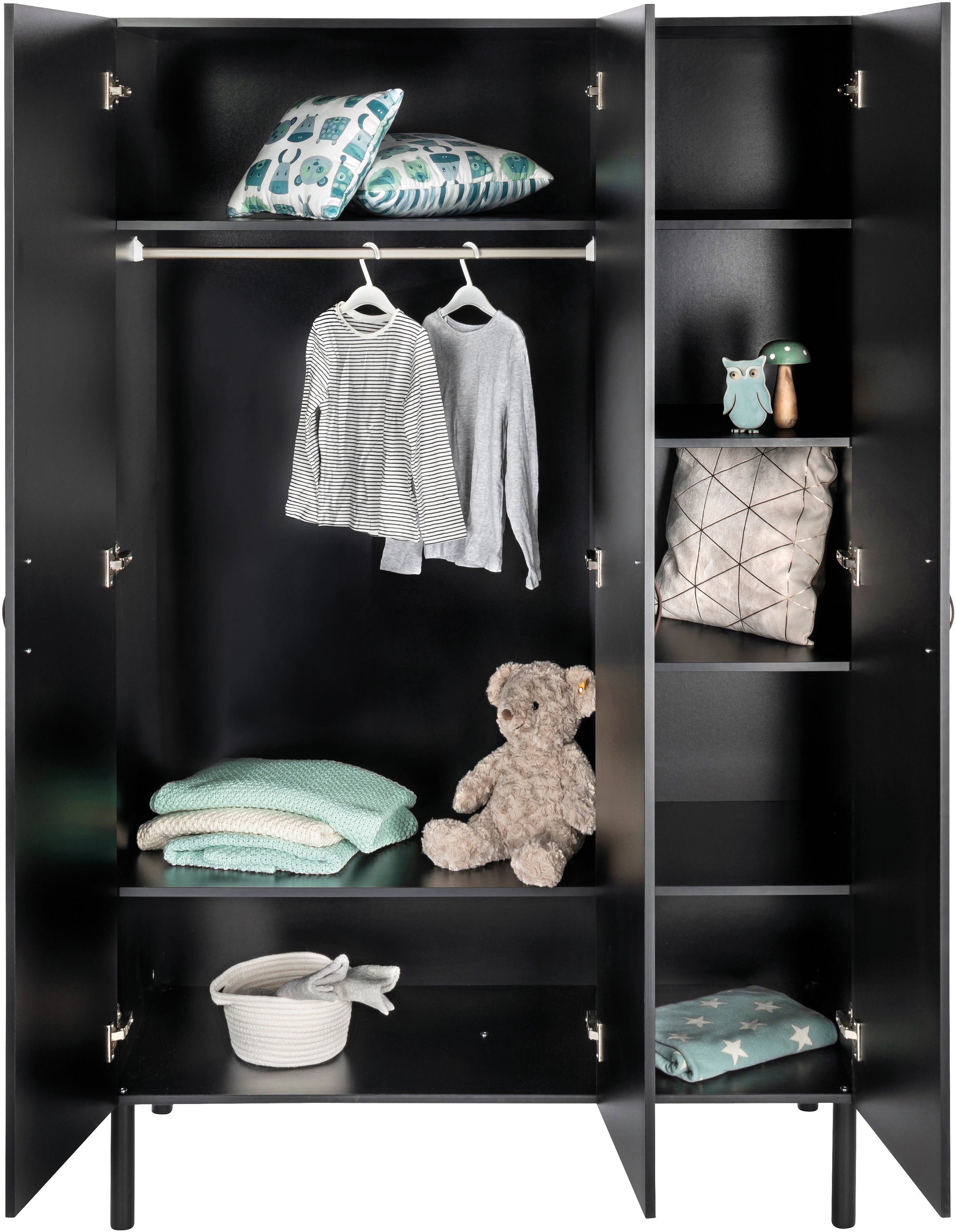 Schardt Kinderkleiderschrank Camiel Black 3-türig; Made in Germany