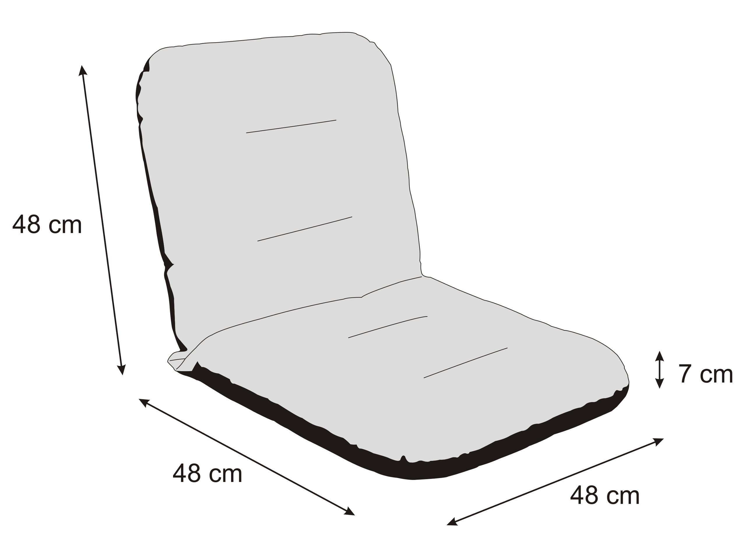 Bjird Stuhlkissen Gartenstuhlauflage Sitzkissen 96x48x7 cm, 7cm dicke Polsterauflage für Gartenstuhl / Niedriglehner