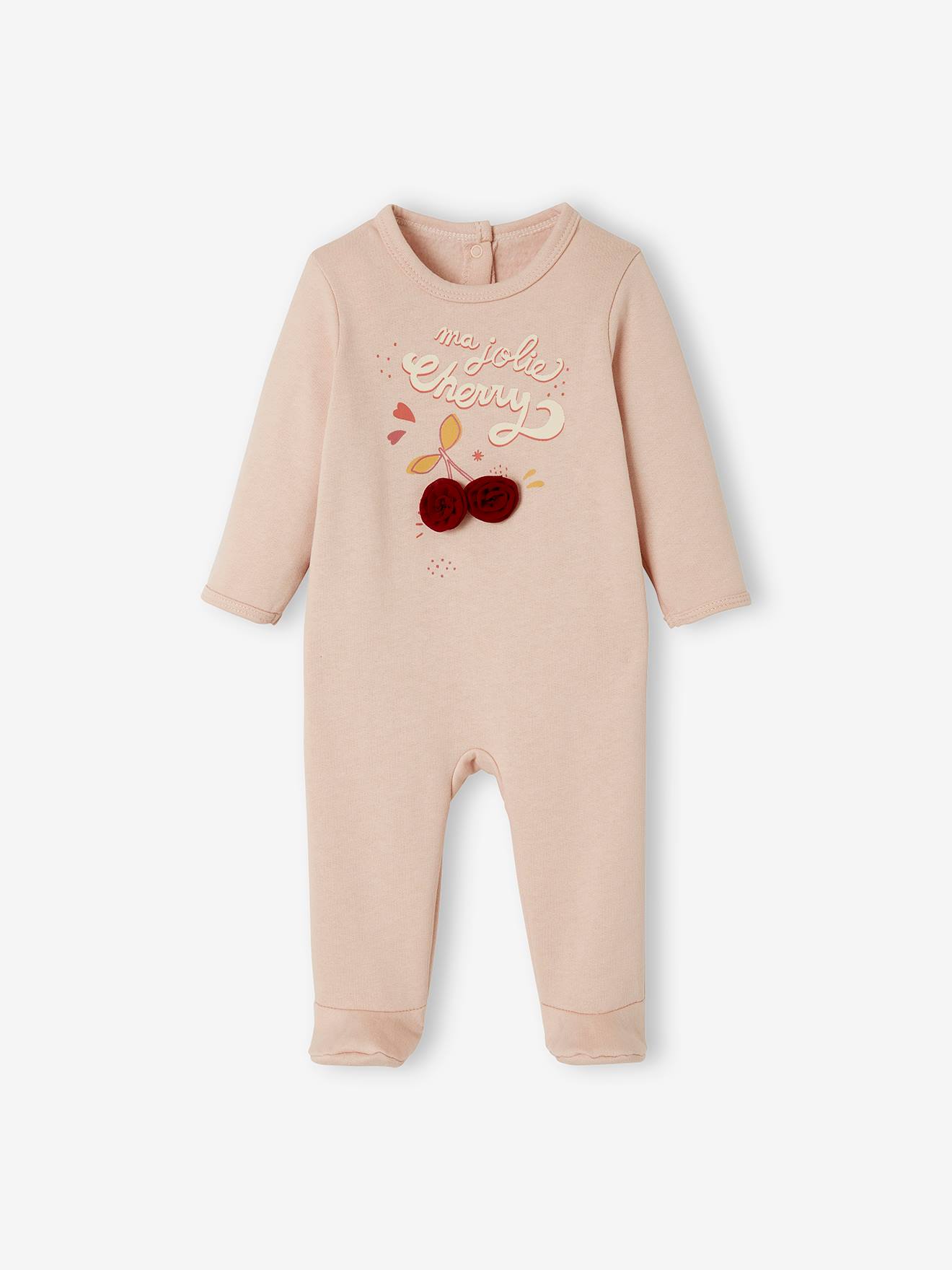 Lot de 2 pyjamas en molleton bébé ouverture naissance lot rose fumé