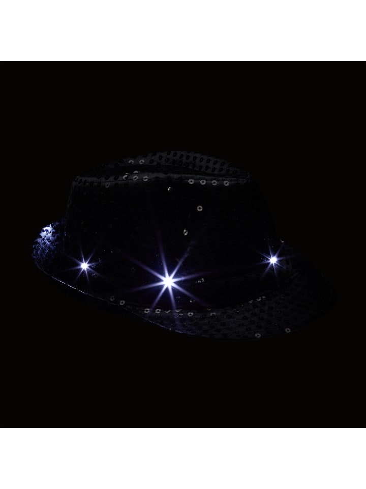 relaxdays 2 x Paillettenhut LED in Schwarz günstig kaufen onesize