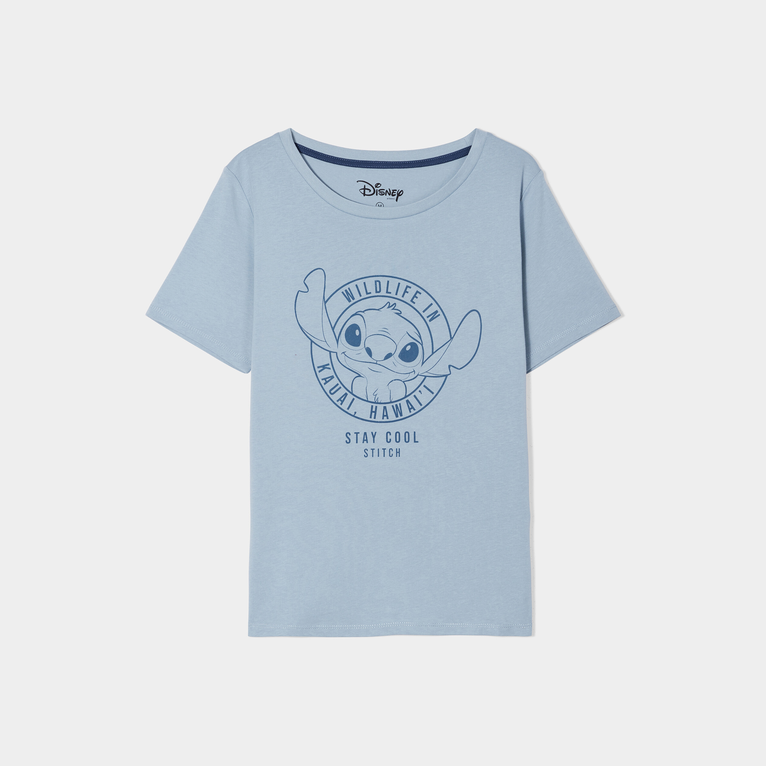 T-shirt droit manches courtes Stitch gris femme | La Halle