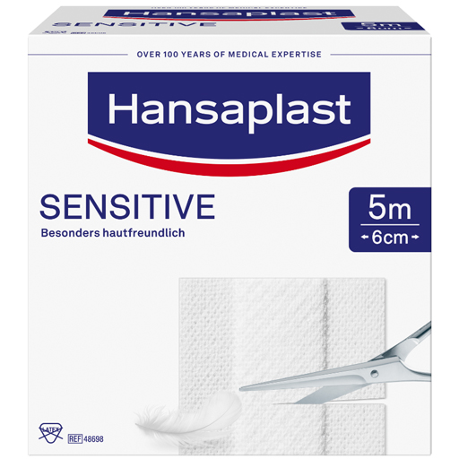 HANSAPLAST Sensitive Pflaster 6 cmx5 m Rolle  1 St  Pflaster