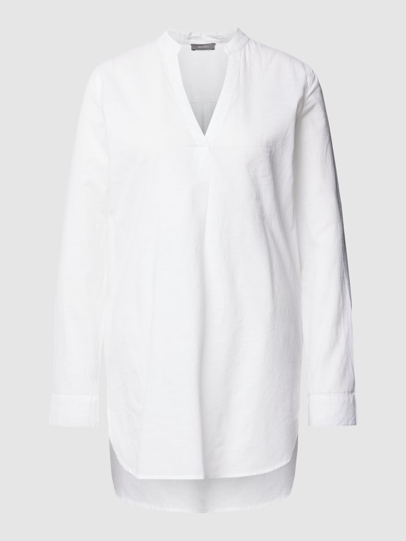 Longbluse mit V-Ausschnitt in weiß