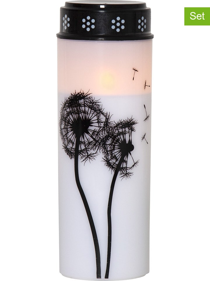 STAR Trading 4er-Set: LED-Grablichter ''Dandelion'' in Weiß/ Schwarz - (H)21 x Ø 7 cm günstig kaufen onesize