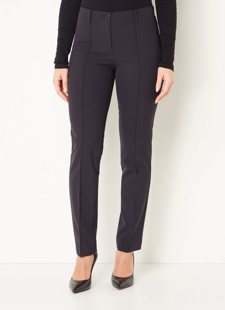 Gardeur Hose high waist tapered fit trousers with pleat detail