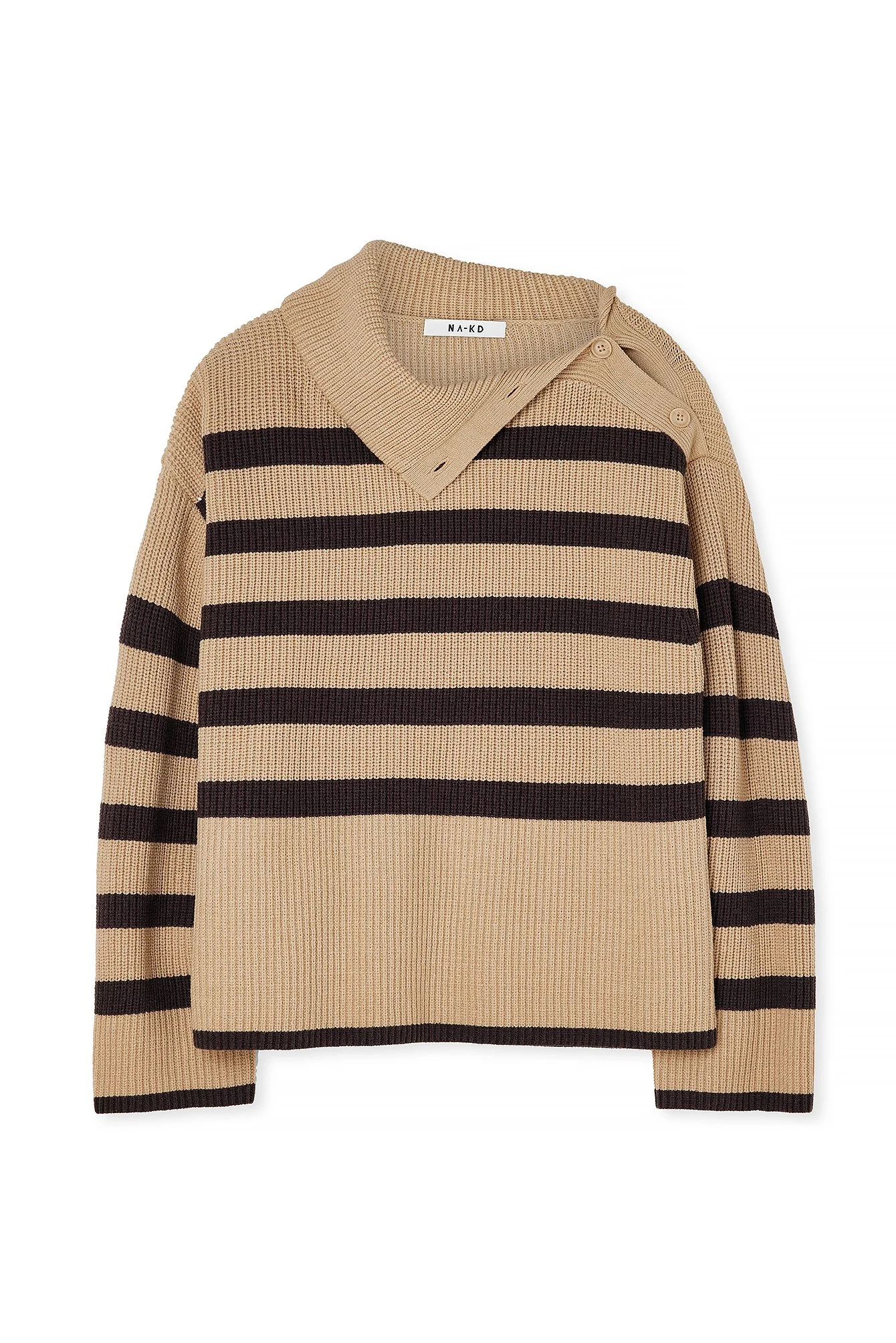 Gestreifter Rollkragenpullover aus Strick