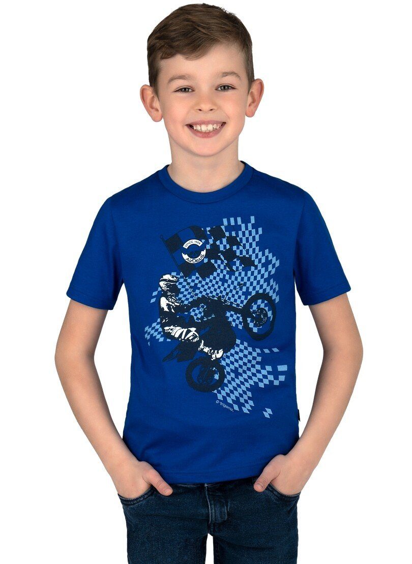 Trigema T-Shirt TRIGEMA T-Shirt mit lässigem Motocross-Print