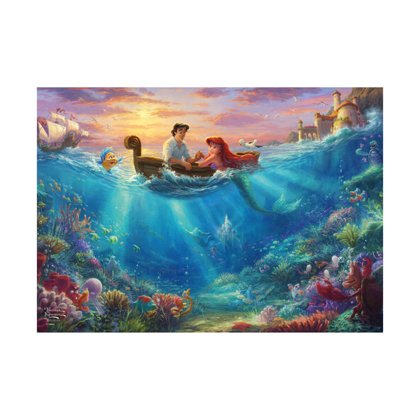 Puzzle T. Kinkade, 500 Teile, in Metalldose, Disney, Arielle