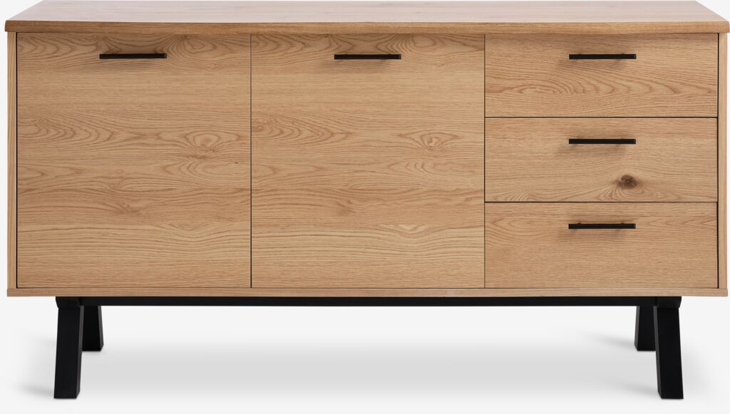 Komoda SANDBY SANDBY 2 drzwi 3 szuflady dąb naturalny/czarny