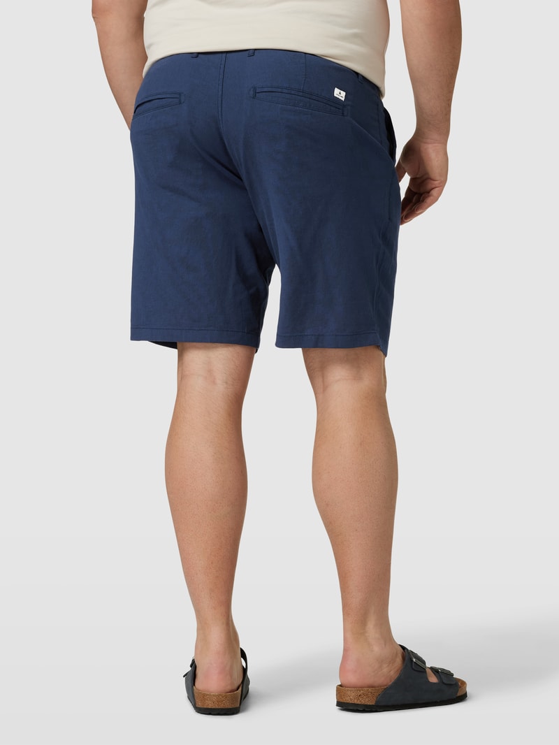 PLUS SIZE RegularFit Shorts mit Leinen Modell 'DAVE' in marineblau