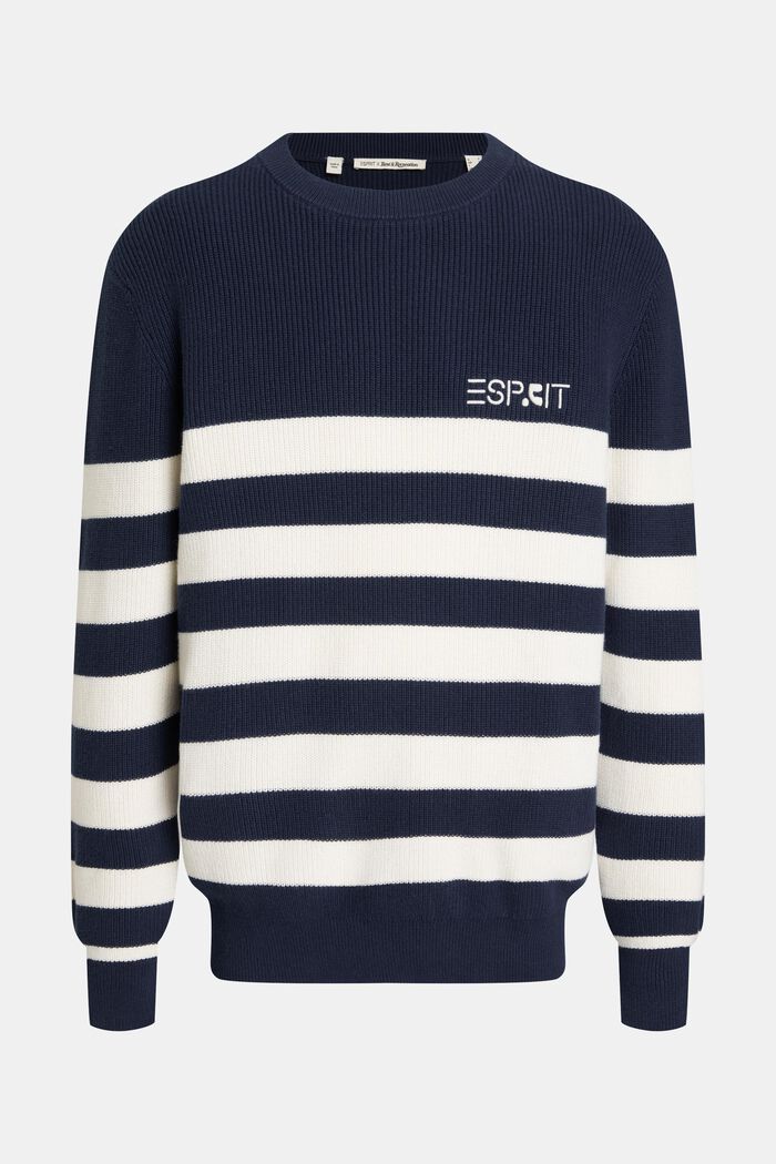 Gestreifter Rundhals-Pullover