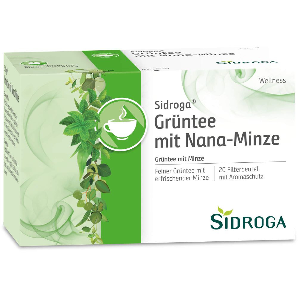 Wellness Grüntee m. Nana-Minze Filterb.