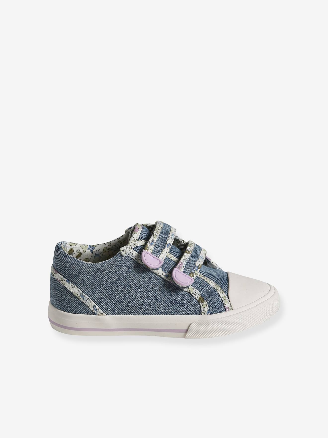 Vertbaudet Mädchen Klett-Sneakers, Anziehtrick - jeansblau