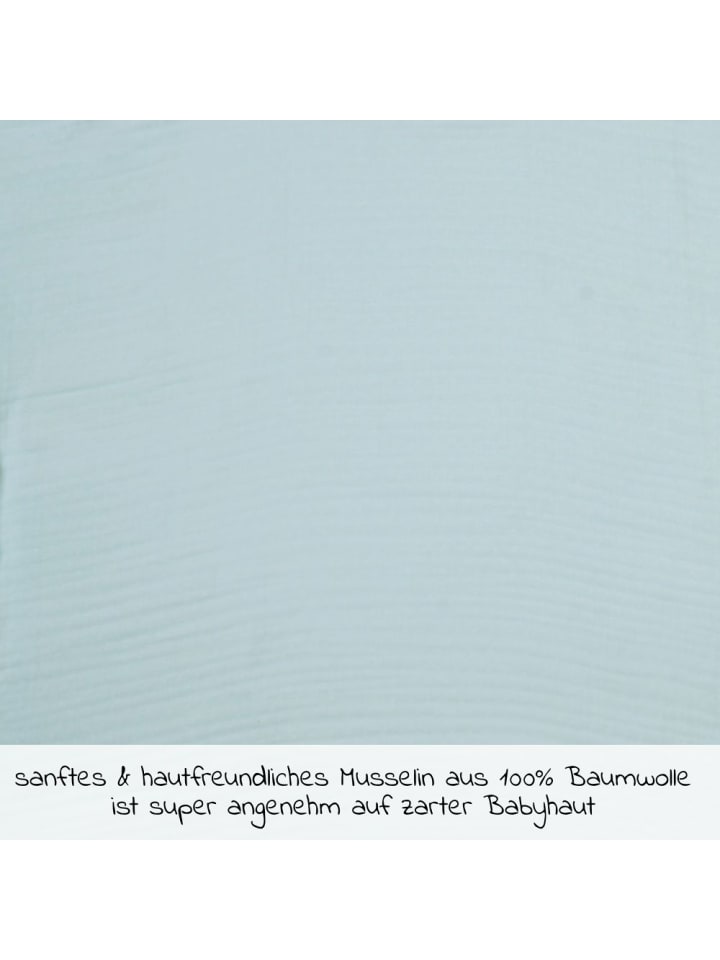 Wörner Mull-Kapuzenbadetuch 100 x 100 cm - Mint Eisblau in gruen günstig kaufen onesize