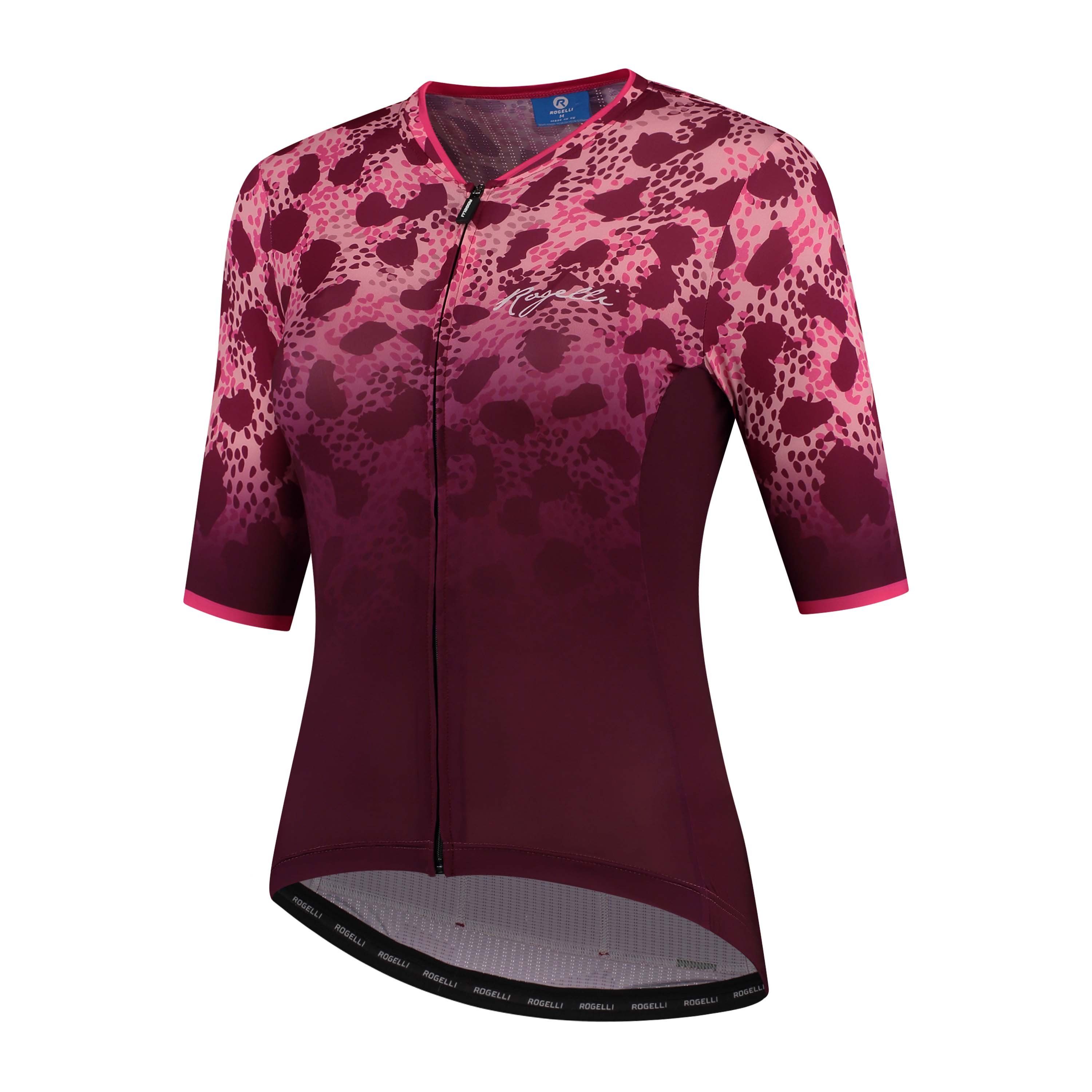 Rogelli Animal Bordeaux/Rosa Damen Radtrikot Kurzarm