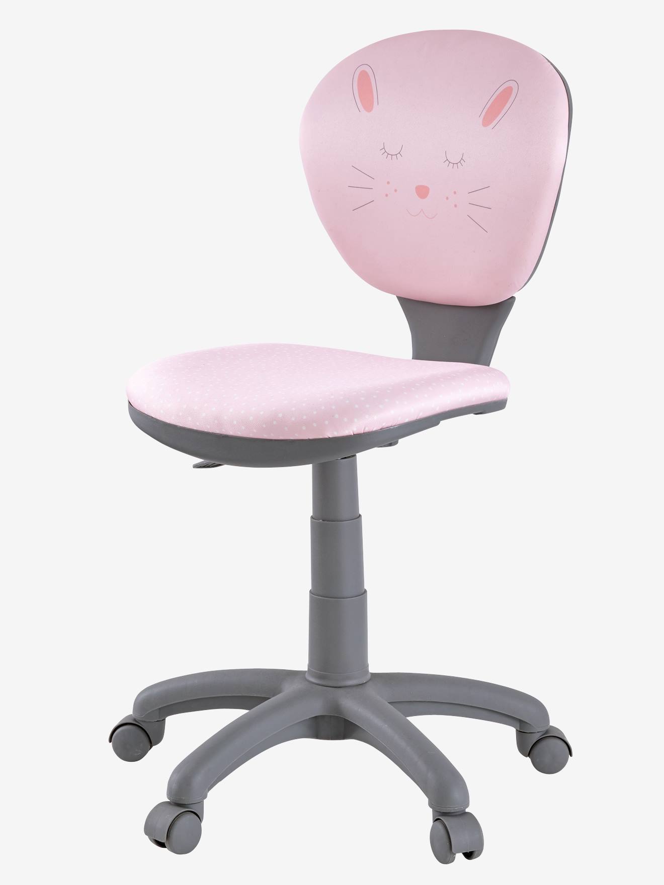 Vertbaudet Kinder Schreibtischstuhl mit Rollen, verstellbar - rosa