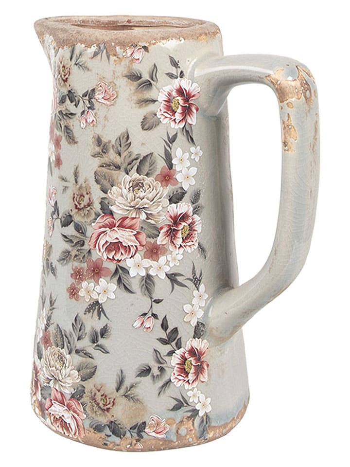 Clayre & Eef Dekokanne in Hellgrau/ Rosa - (B)16 x (H)20 x (T)11 cm günstig kaufen onesize