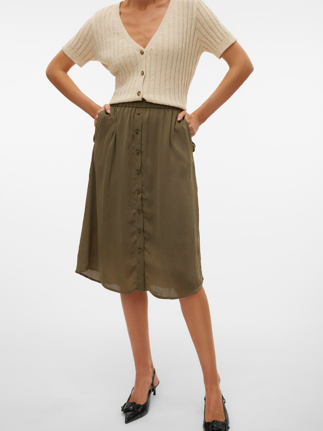 VMSUNNY Hohe Taille Midirock