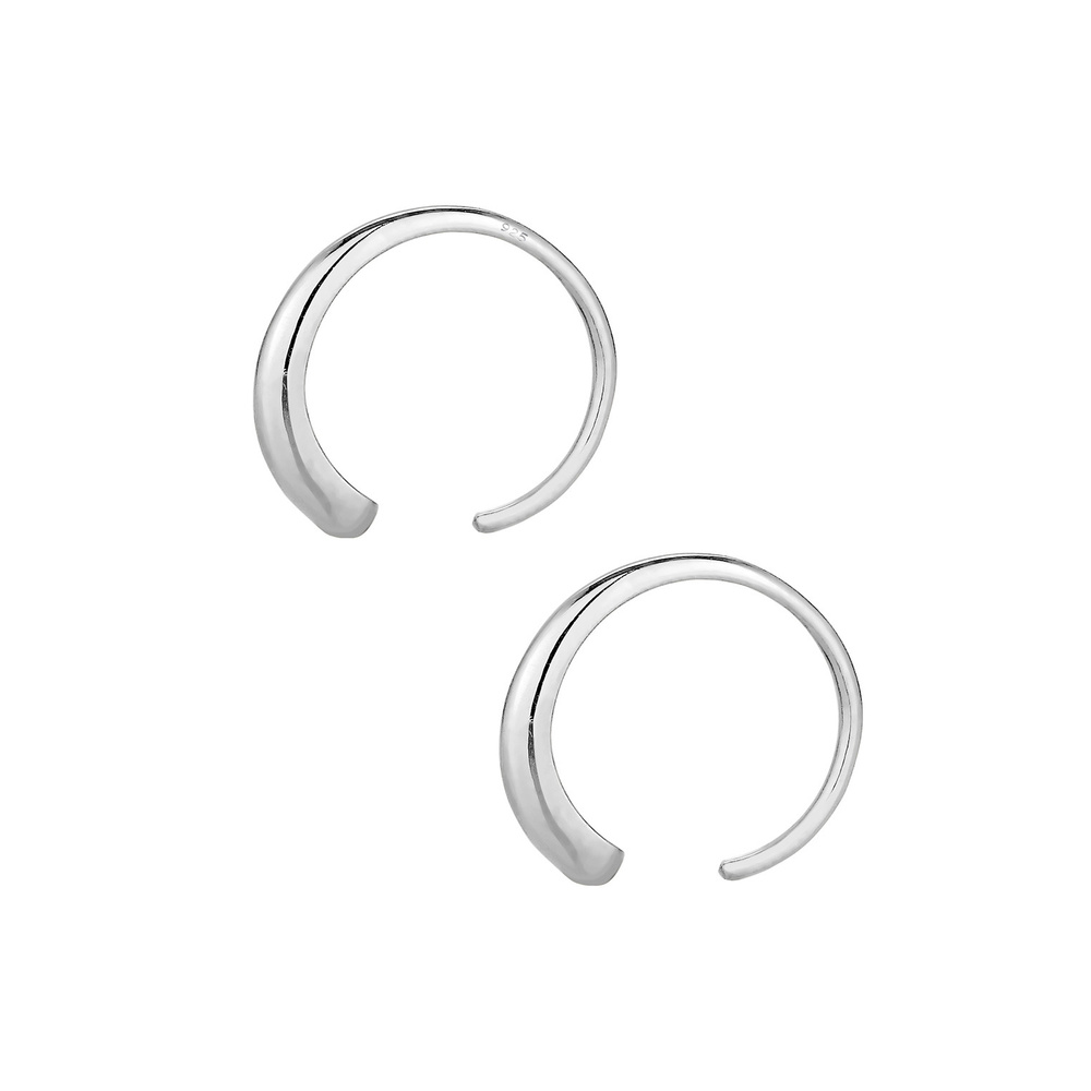 Elli Elli Boucles d'Oreilles Femme Créoles s'Ouvrent au Moderne en Argent Sterling 925 Boucles d'oreilles