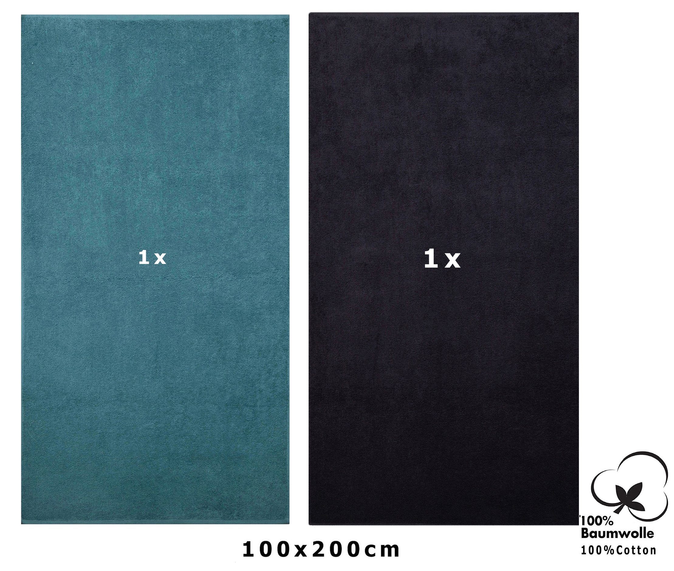 Betz Badetuch 2 Stück groß XXL Berlin Größe 100 x 200 cm, 100% Baumwolle