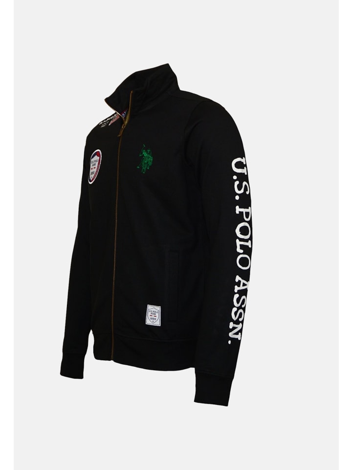U.S. Polo Assn. Jacke 'Full Zip' in schwarz günstig kaufen