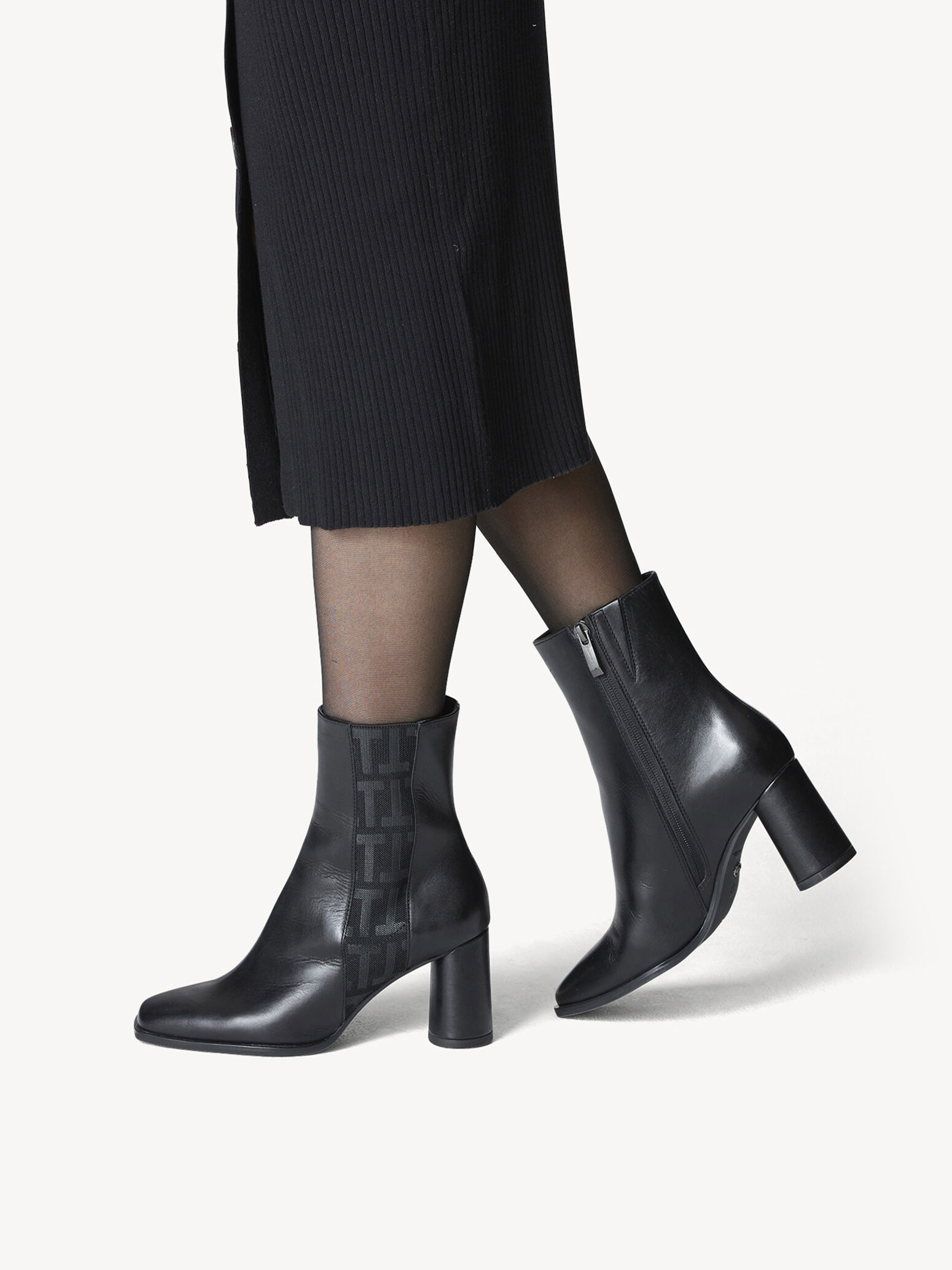 Bottine en cuir - noir