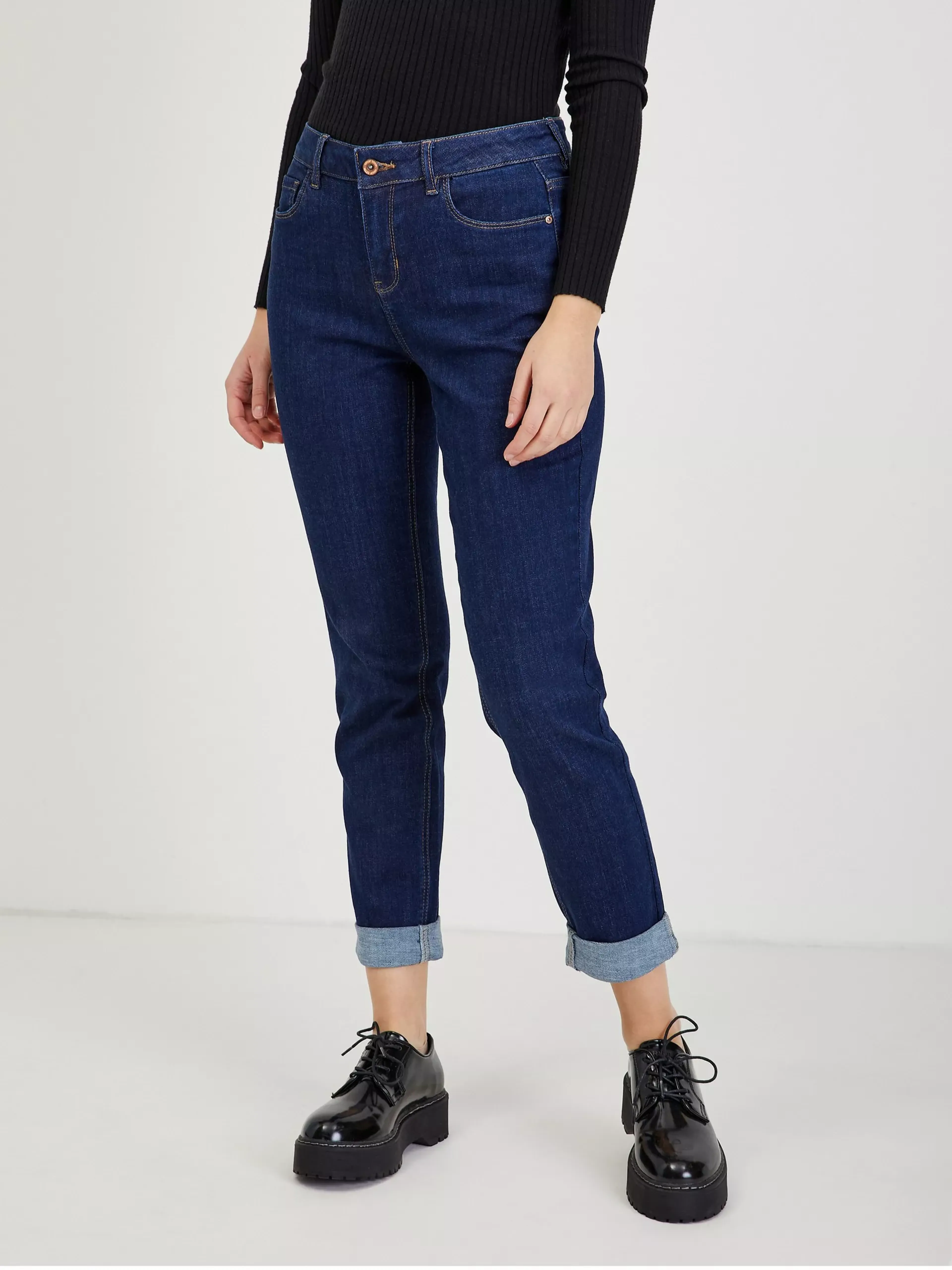 Dunkelblaue Damen-Boyfriend-Jeans ORSAY