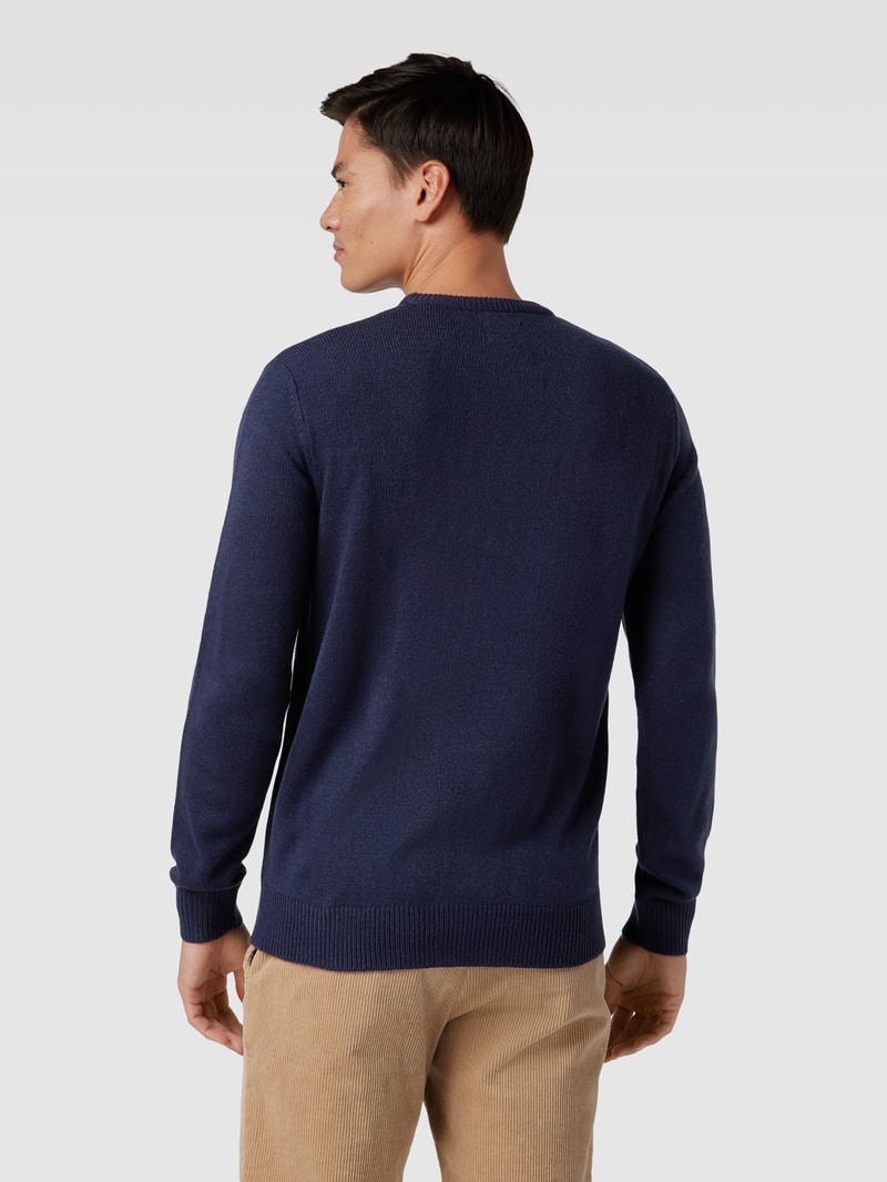 Strickpullover mit Allover-Muster in marineblau
