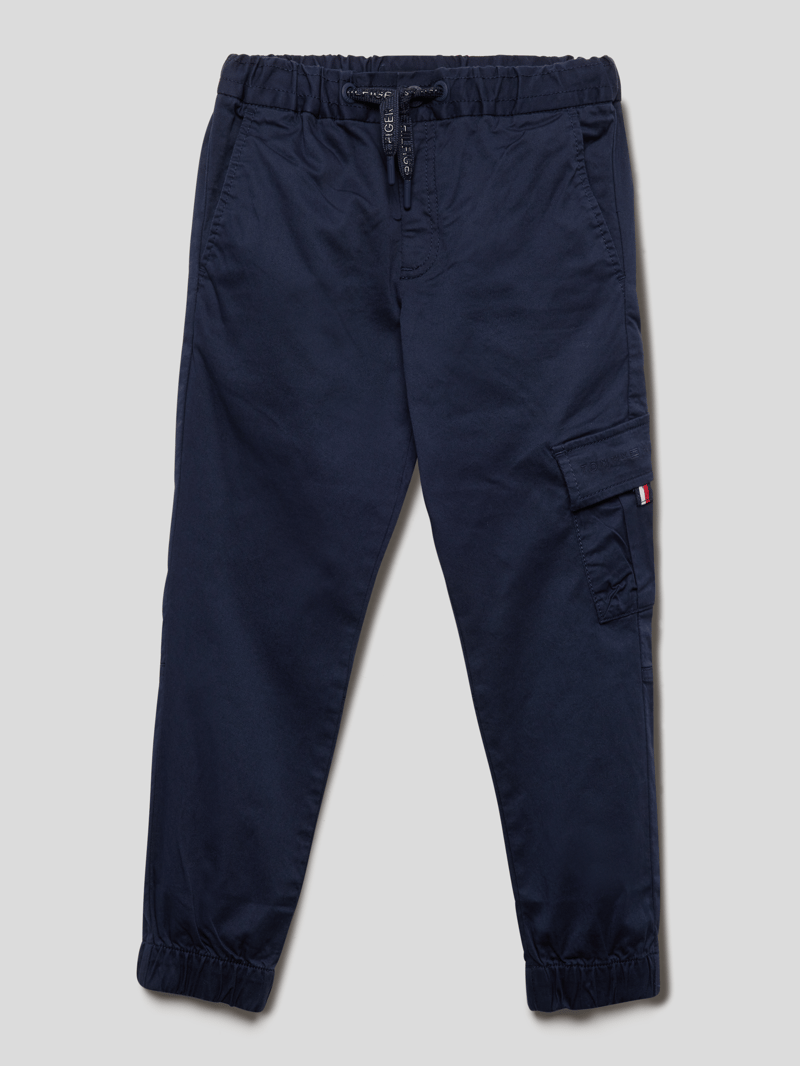 Straight Fit Stoffhose mit Pattentasche in marineblau