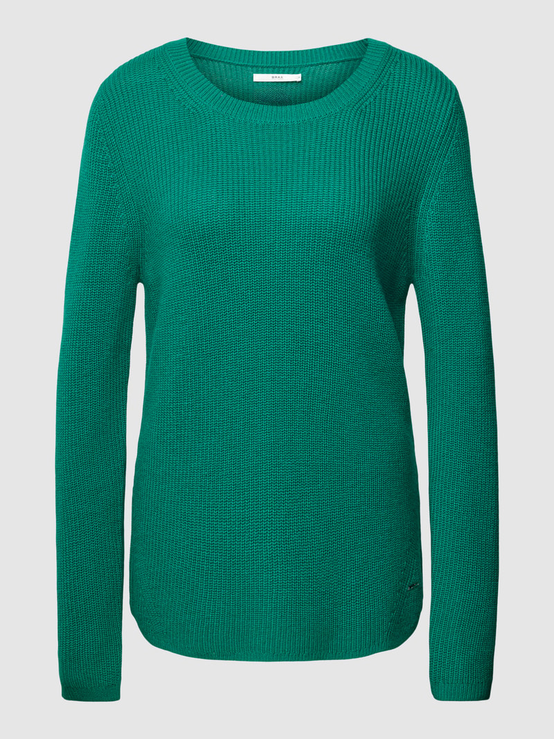 Pullover mit Rundhalsausschnitt Modell 'Liz' in petrol