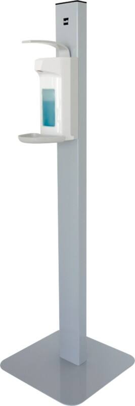 Helit Handdesinfektionsmittel Ständer H68170 Grau, Weiß Stahl 400 x 400 x 1315 mm