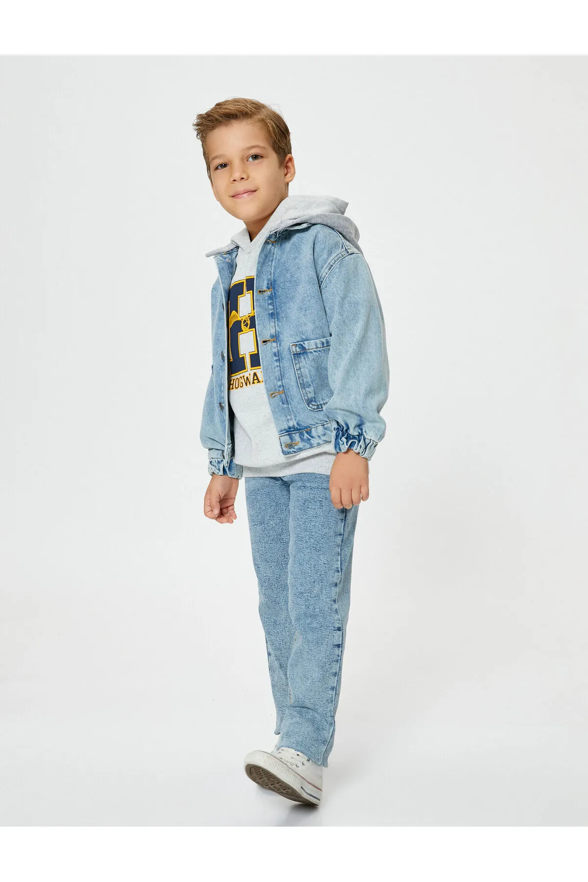 Koton  Jeanshose mit verstellbarem elastischem Bund, engem Bein aus Baumwolle, Tasche – Slim Jeans