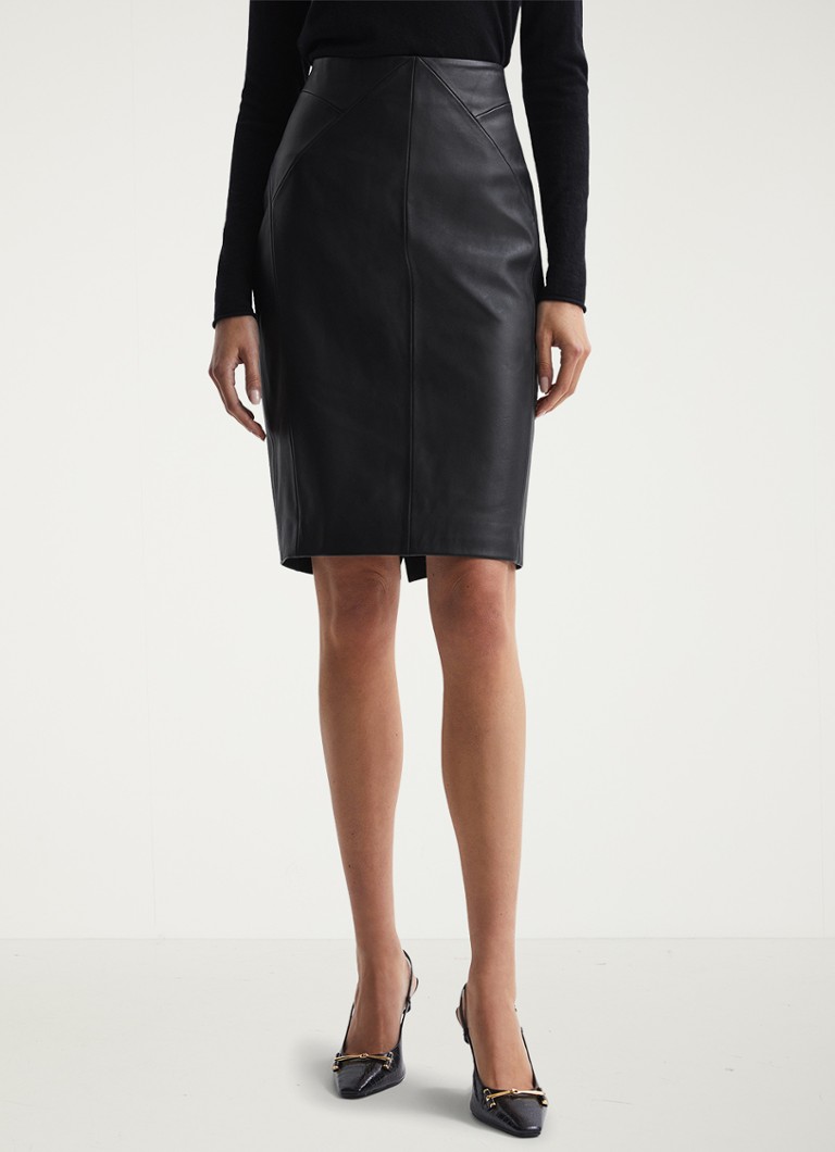 Jupe crayon midi taille haute Reiss Raya en cuir