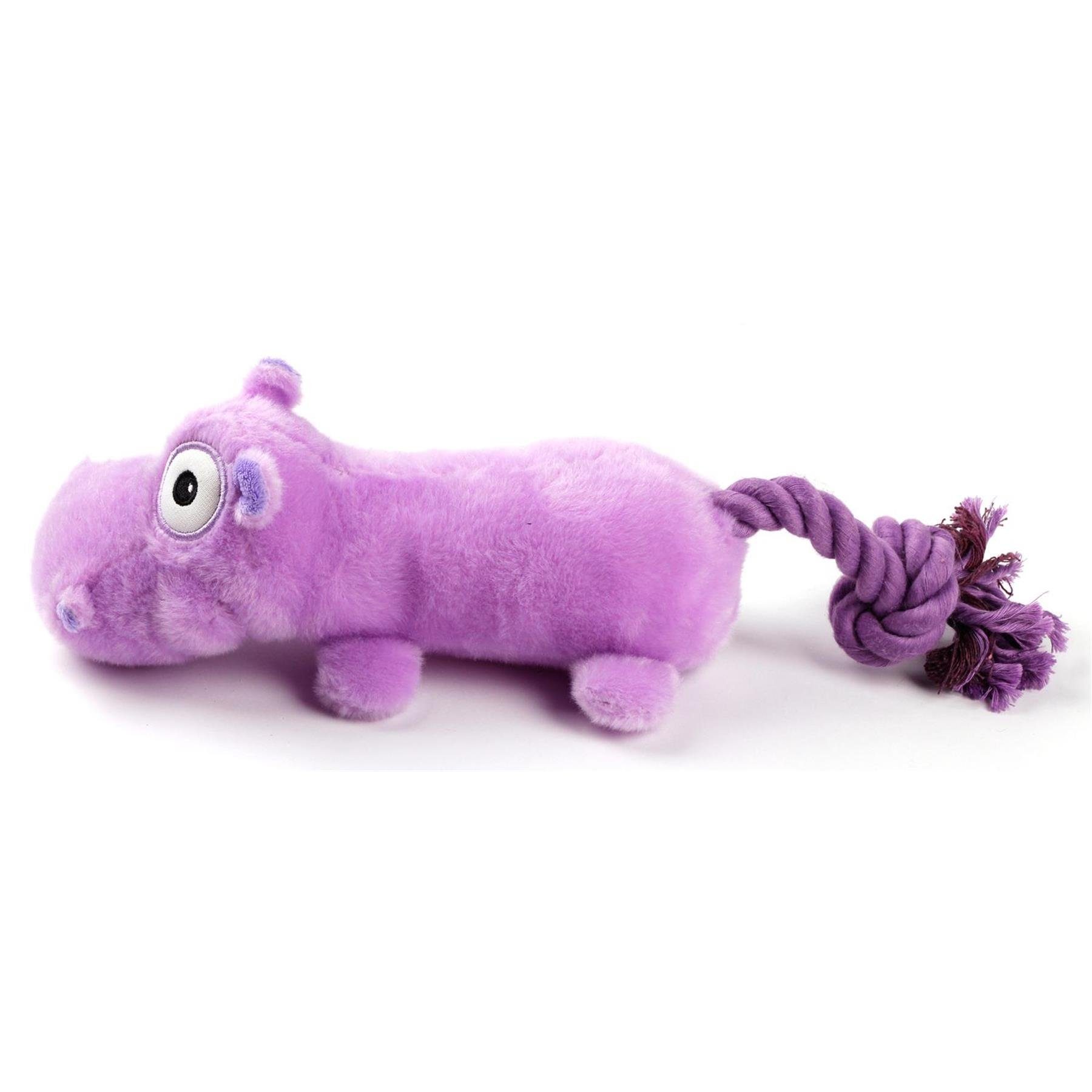 all for paws Tierkuscheltier Ultrasonic - Dancing Hippo - Hundespielzeug, Plüsch, (2-tlg) Flusspferd mit extra leisem Quietscher