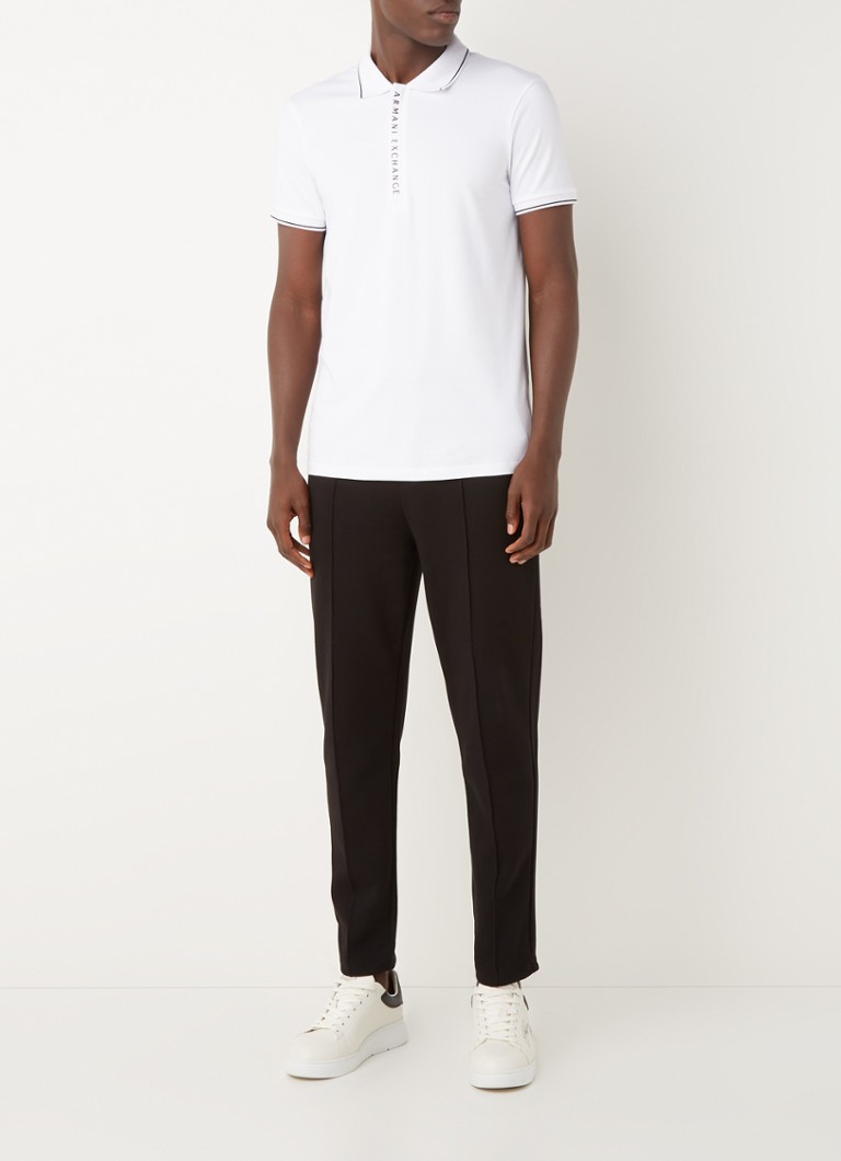 Polo Armani Exchange de corte regular com meio zíper.