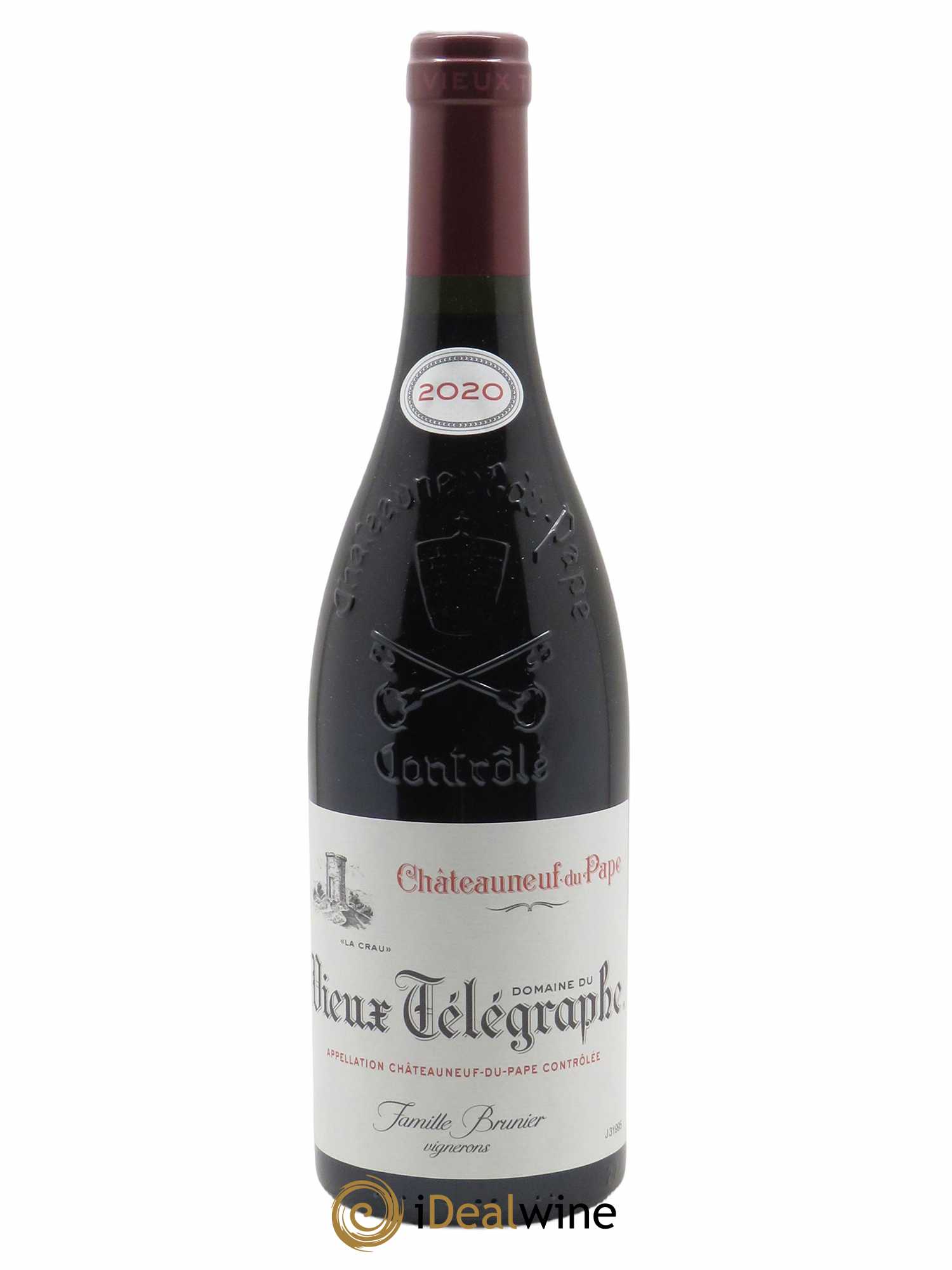 Châteauneuf-du-Pape Vieux Télégraphe (Domaine du) Vignobles Brunier (CBO à partir de 6 BTS) 2020 - Lot de 1 Bouteille