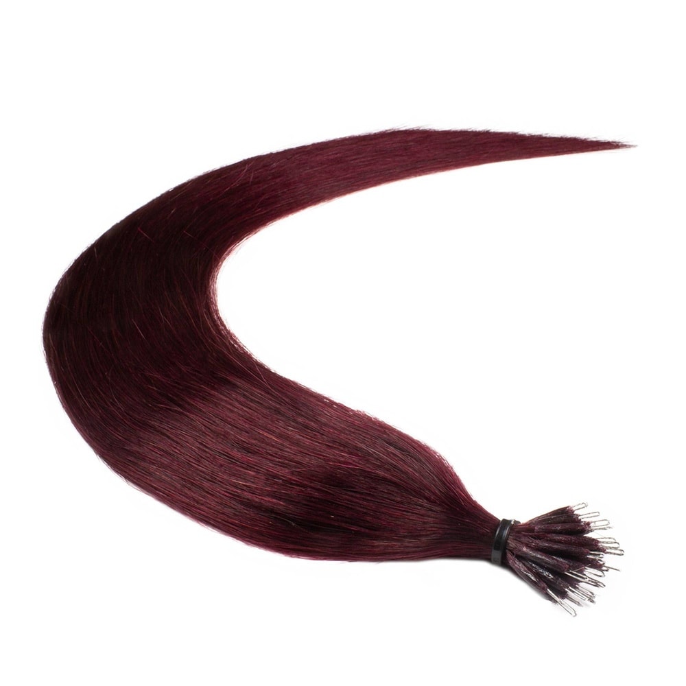 hair2heart Extensions à froid Nanoring Premium cheveux naturels #99j Bourgogne 0.5g extensions