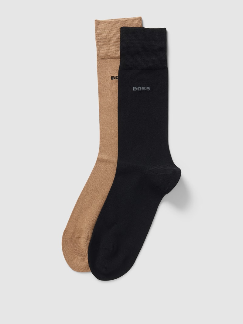 Socken mit Label-Detail im 2er-Pack in camel