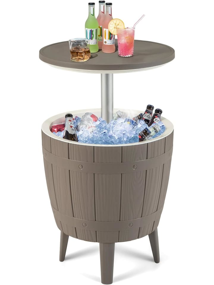 COSTWAY 3 in 1 Beistelltisch Cool Bar 37L in Braun günstig kaufen onesize
