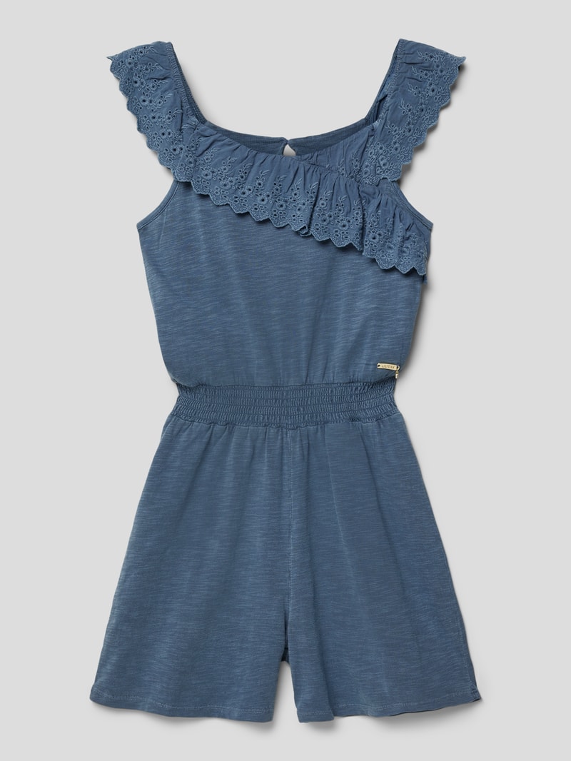 Playsuit mit Lochstickereien Modell 'SANGALO' in marineblau