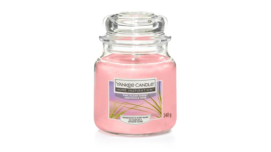 Yankee Candle Home Inspiration Mittelgroße Kerze im Glas Pink Island Sunset pink