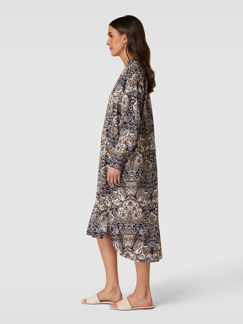 Tunikakleid mit Paisley-Muster in marineblau