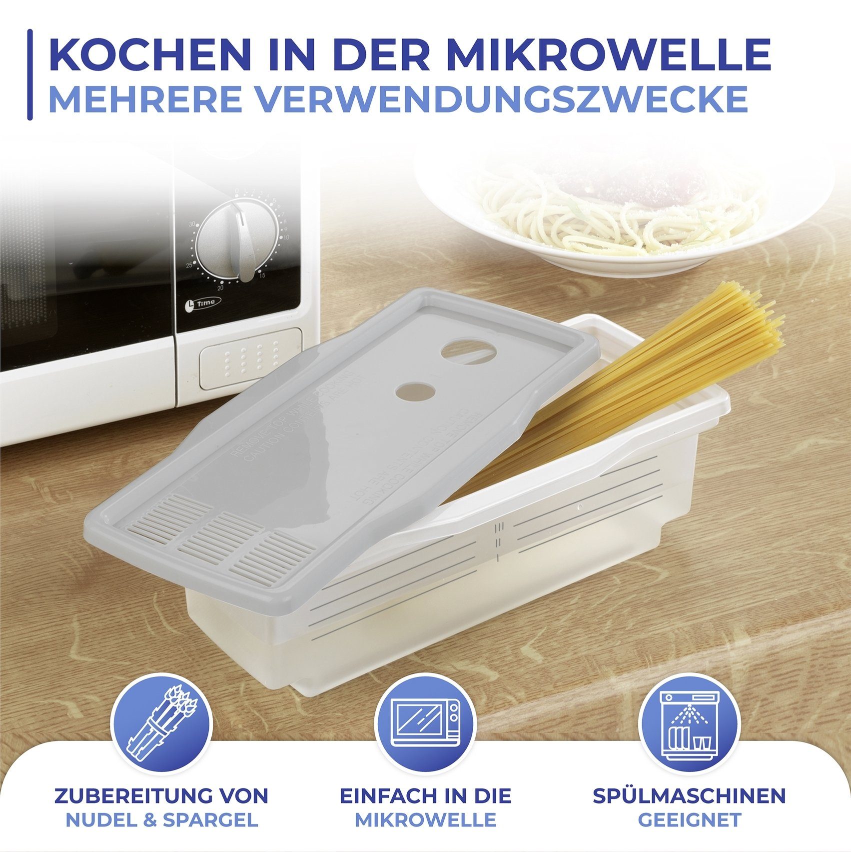 Maximex Mikrowellenbehälter Mikrowellen Kochblitz Maße BxHxT: 29 x 9,5 x 13,5 cm., Kunststoff, (1-tlg)