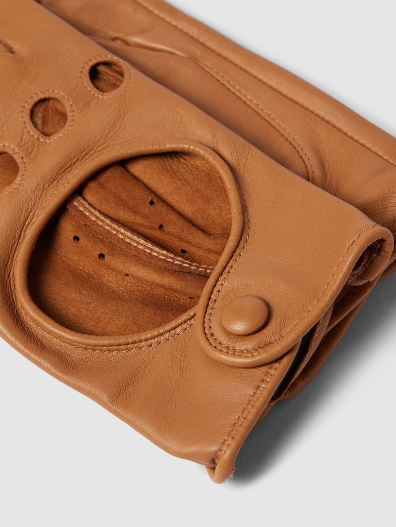 Handschuhe aus echtem Leder mit Cut Out in cognac